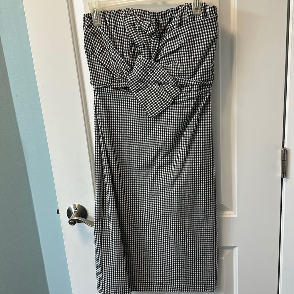Leith Plaid midi dress